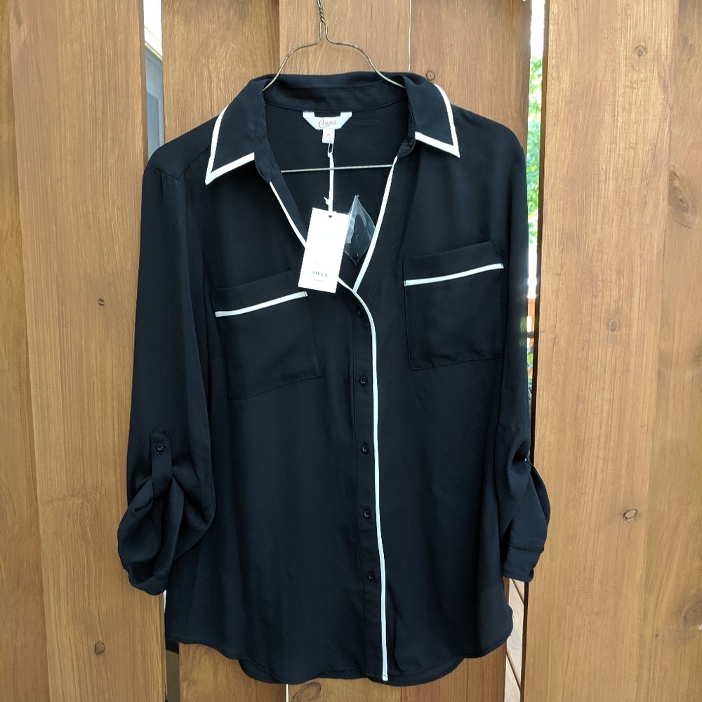 New! Candies black button down shirt